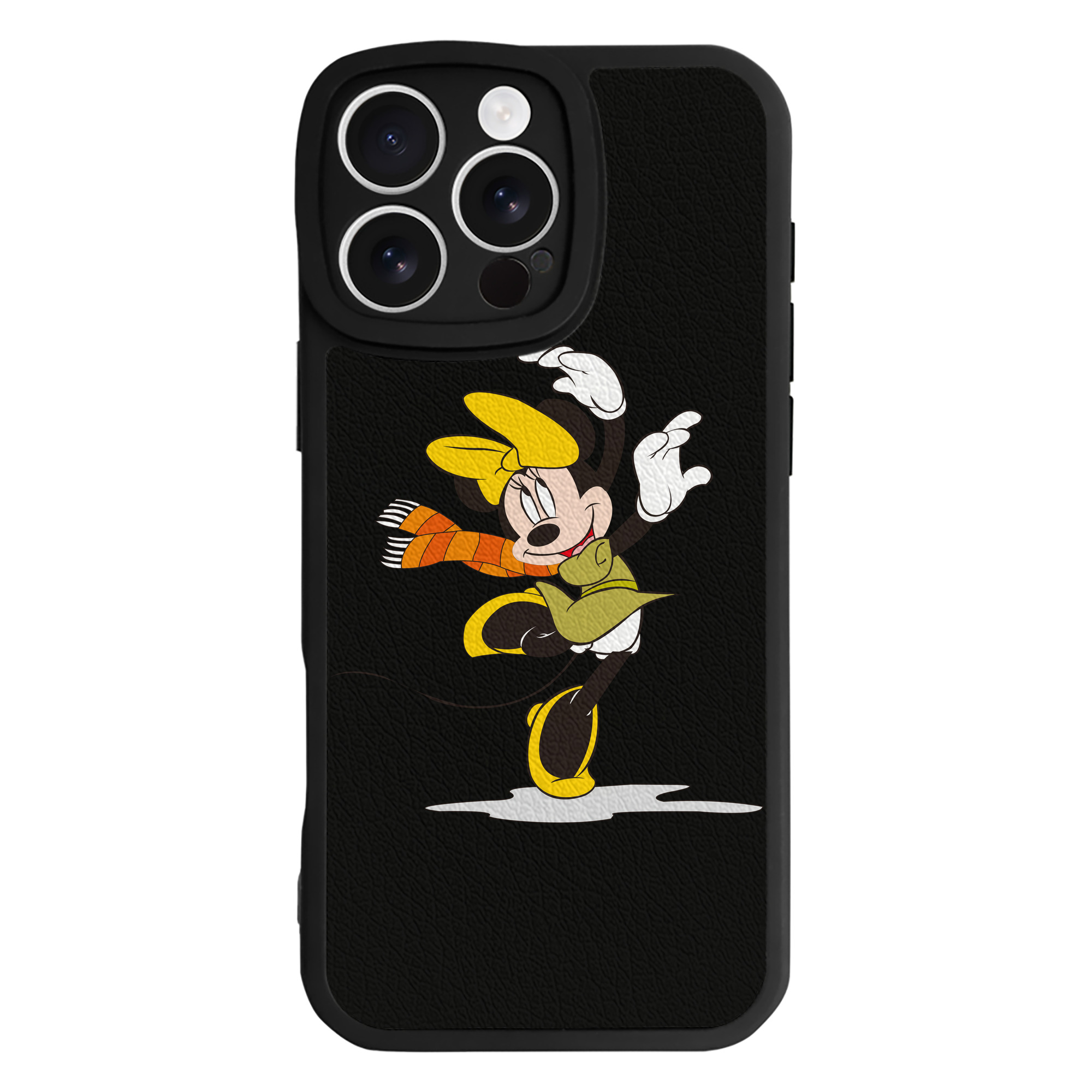 （画像用） ミッキーマウス Mickey Mouse 【iPhone 16シリーズ対応】シリコンスマホケース（レザー調） 材質：シリコン